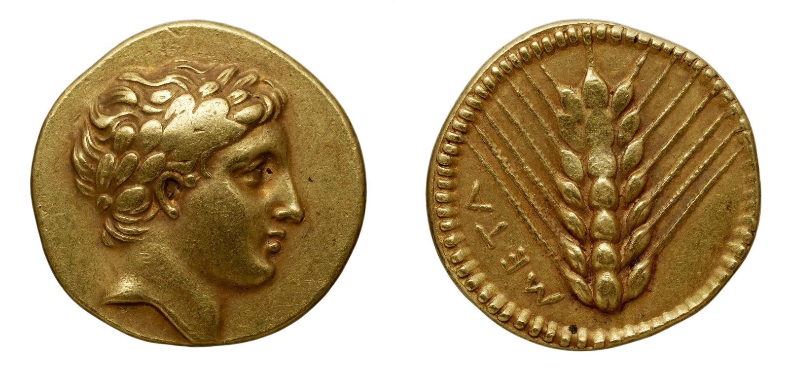 Vorder- und Rückseite einer historischen Goldmünze